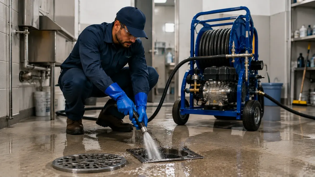 Floor Drain Hydro Jet Cleaning in Beverly Hills